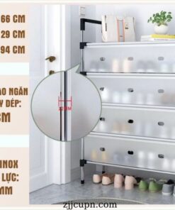 Kệ để giày Inox 5 Tầng Có Vách Ngăn Chắn Bụi